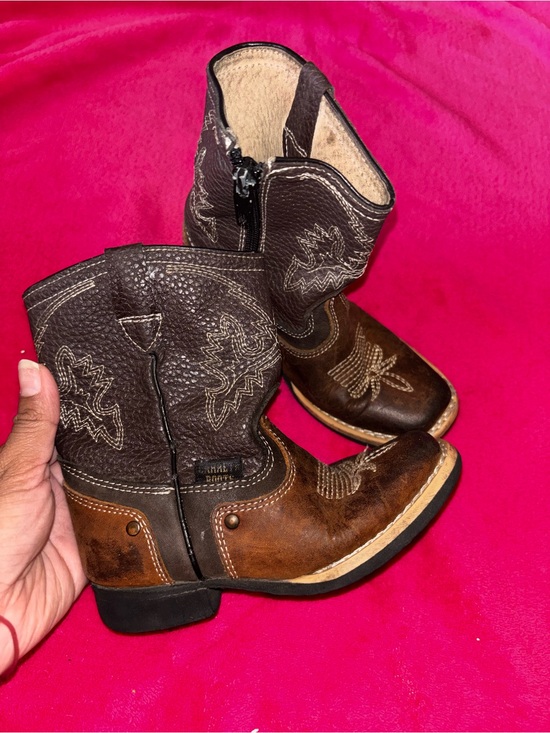 Other - Children's Brown Cowboy Boots with Zipper - Kids Shoes